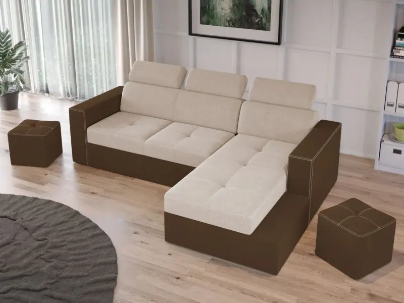 Coltar Extensibil Paloma Crem / Maro — imaginea 2