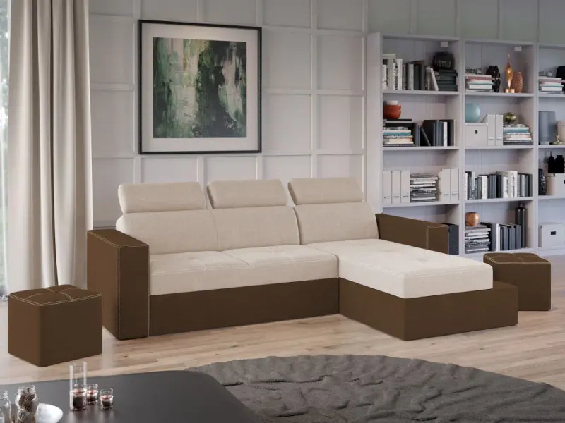 Coltar Extensibil Paloma Crem / Maro — imaginea 3