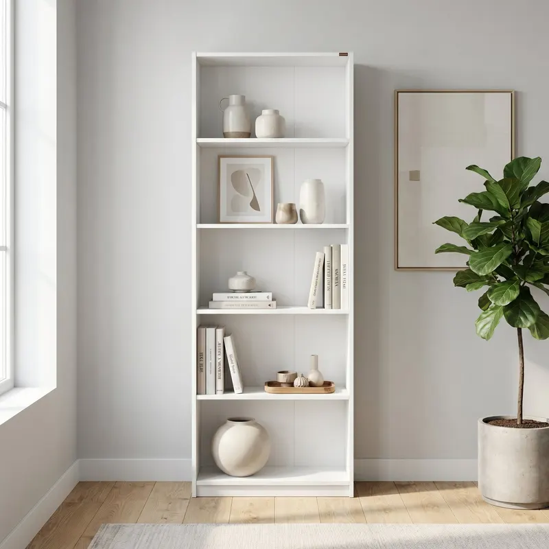 Biblioteca KTP-150-BB-1 Home Collection® Nurdan, 5 rafturi, 58x170x23 cm - Alb