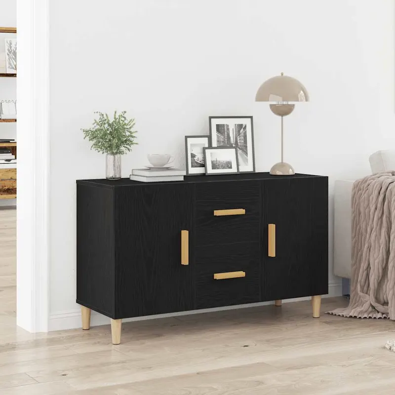 bufeta stejar negru 100x36x60 cm lemn prelucrat