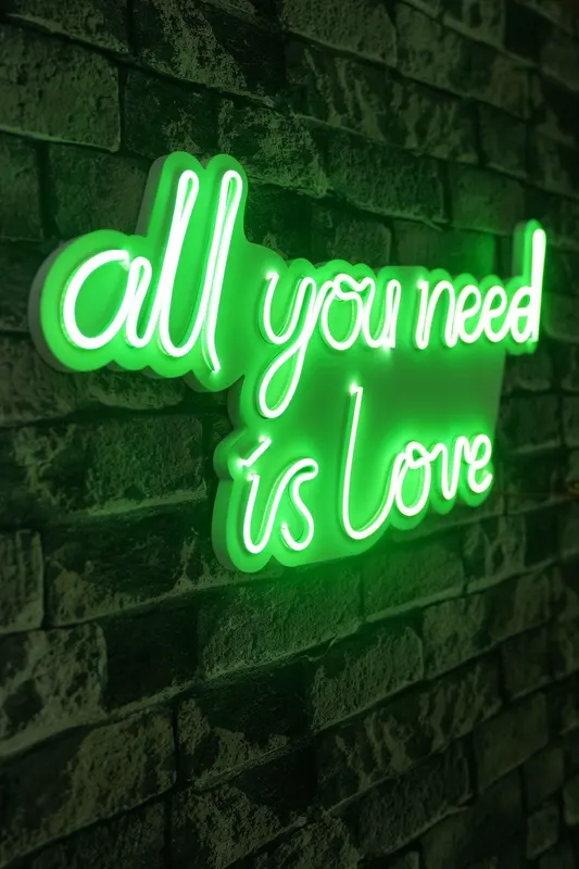 Lampa Neon All You Need Is Love, Albastru - Verde