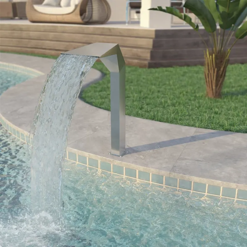 fantana de piscina, argintiu, 50 x 30 x 90 cm, otel inoxidabil