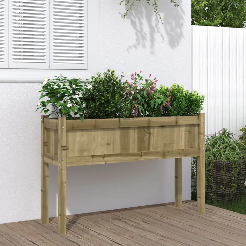jardinier de gradina cu picioare, 110x31x70 cm, lemn pin tratat