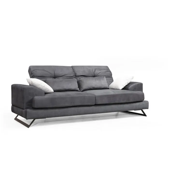 Canapea fixa FRIDO, 3 locuri, antracit, 225x92x79 cm