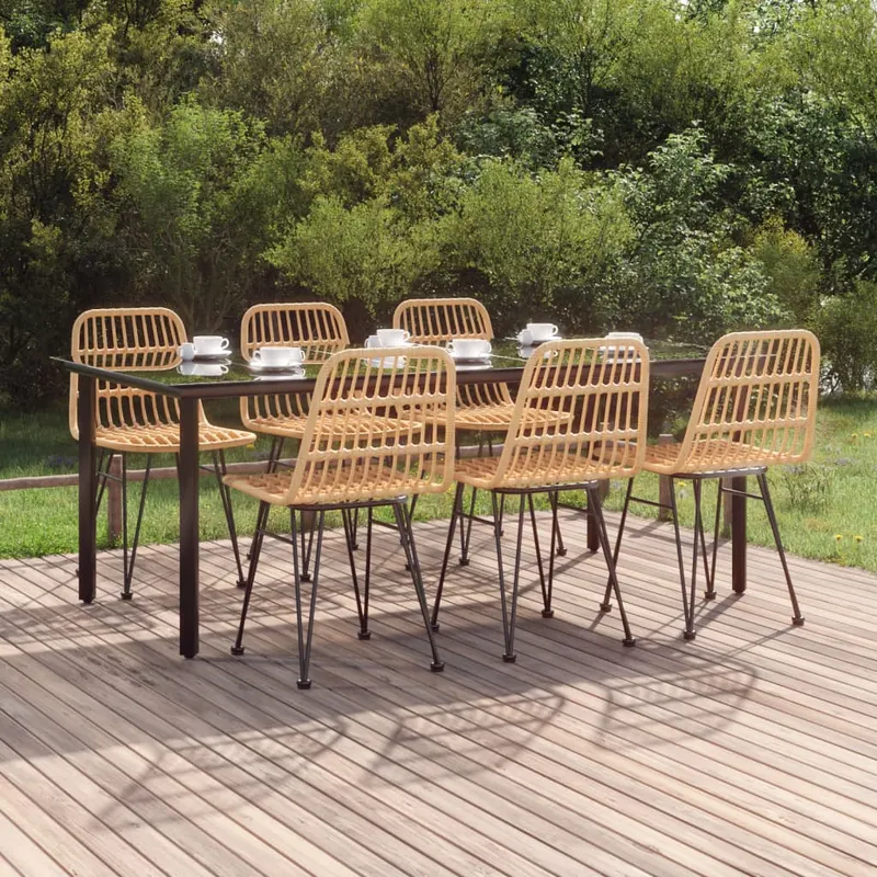 set mobilier de gradina, 7 piese, poliratan