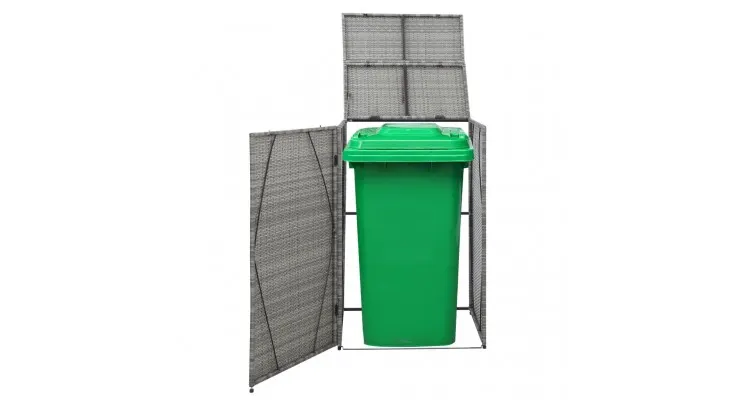 Magazie de pubela, gri, 76 x 78 x 120 cm, poliratan