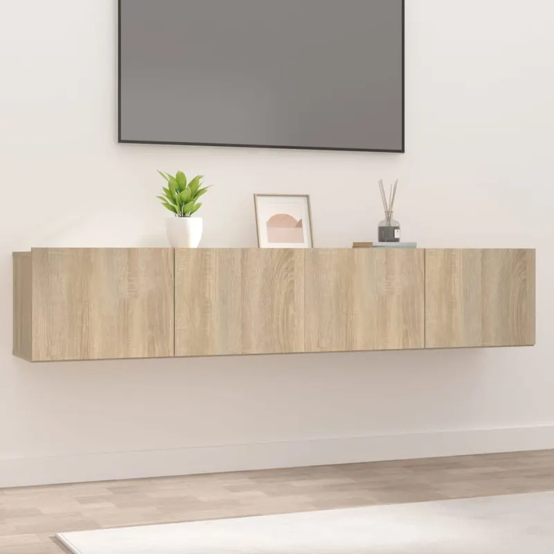 comode tv, 2 buc., stejar sonoma, 80x30x30 cm, lemn compozit
