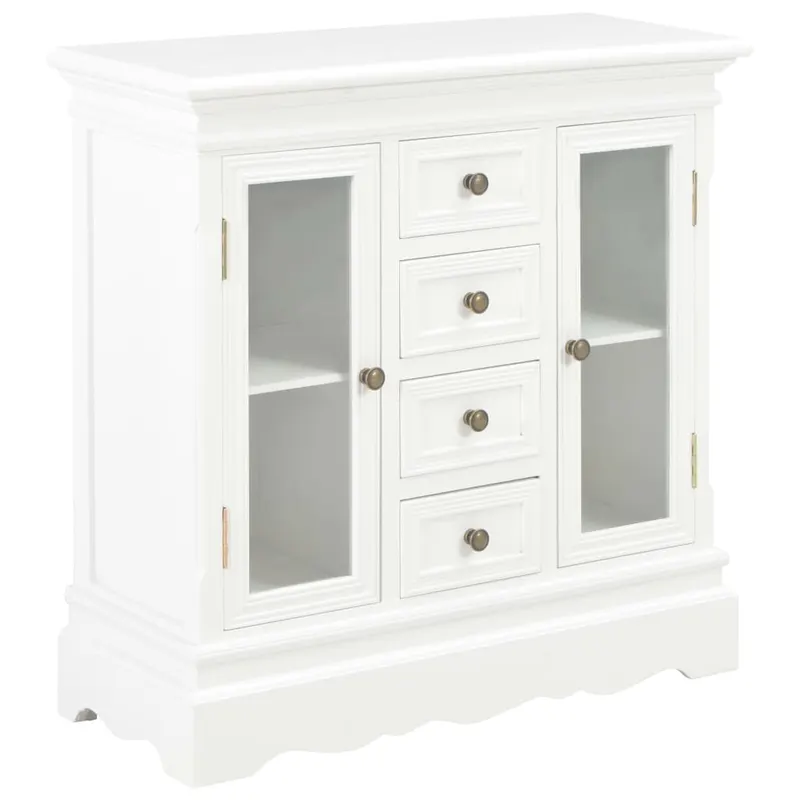servanta, alb, 70x28x70 cm, lemn masiv de pin