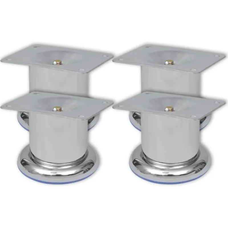 Picioare rotunde de canapea din crom 60 mm, 4 buc.