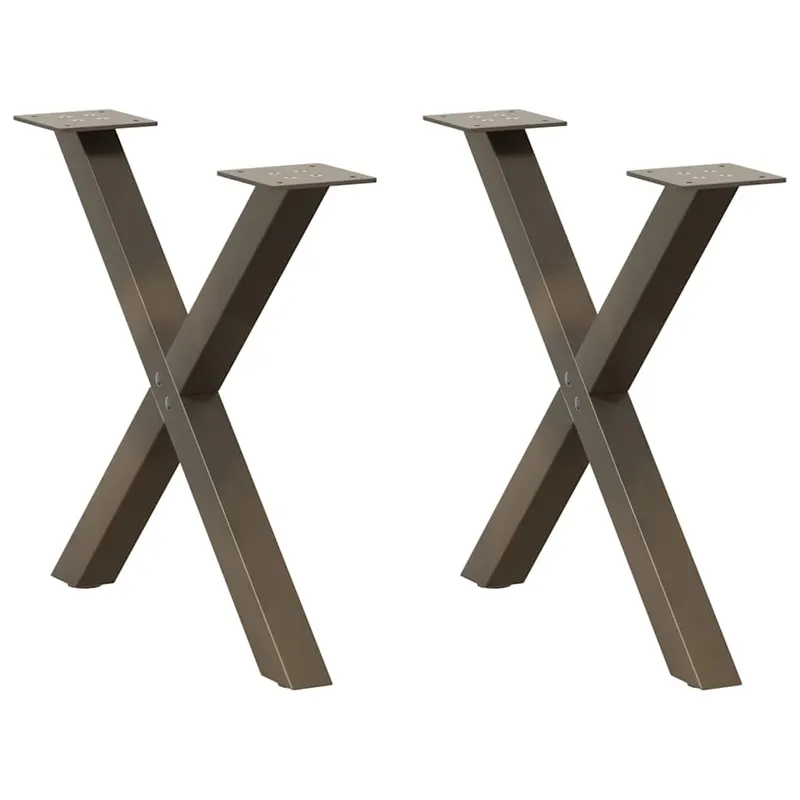 Picioare pentru masuta cafea in forma x 2 buc otel natural otel