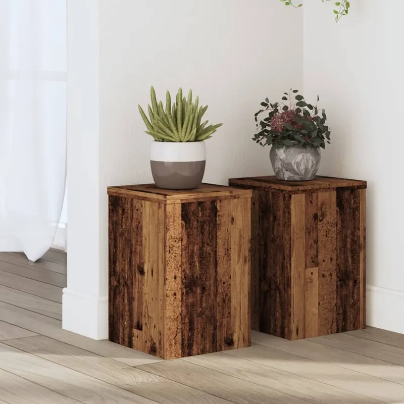 suporturi de plante 2 buc. lemn vechi 20x20x30cm lemn prelucrat