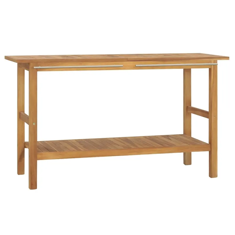 dulap de chiuveta baie, 132x45x75 cm, lemn masiv de tec