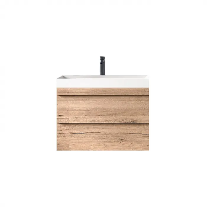 Set mobilier baie suspendat cu 2 sertare si lavoar inclus KolpaSan Naomi 60 cm, stejar