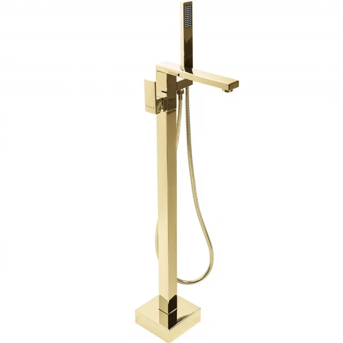 Baterie cada freestanding Rea Tery, auriu lucios