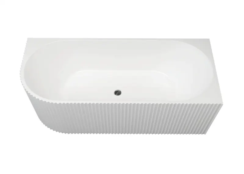 Cada baie freestanding riflata 170x80 cm, alb lucios, cu montare pe perete dreapta, Bali Sano Technik