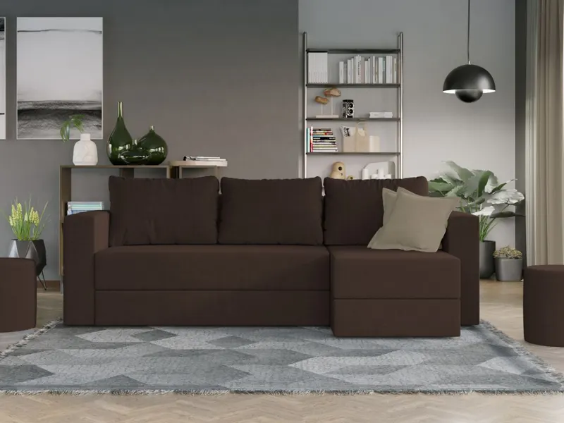 Pachet Mobila Coltar Alfa Maro + Masa Grand Stejar Auriu + 4 Scaune Grand Crem — imaginea 3
