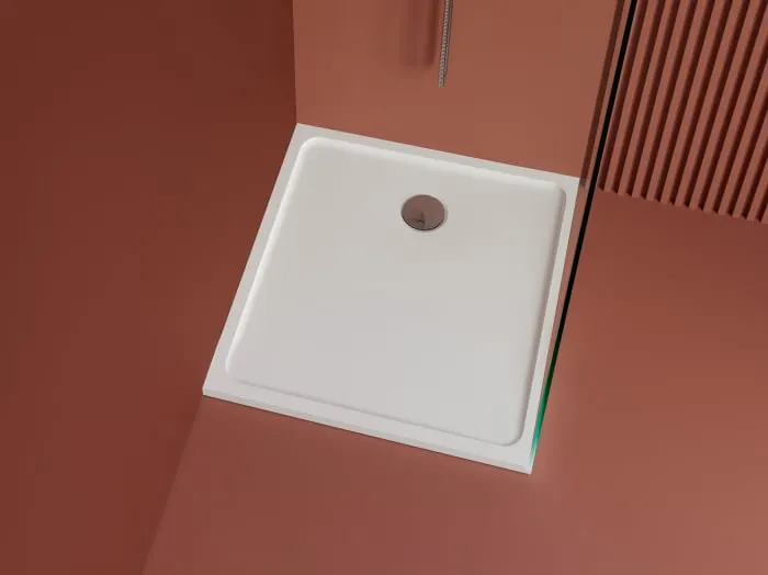 Cadita dus 80x80 cm din compozit, patrata, alba, Elysium