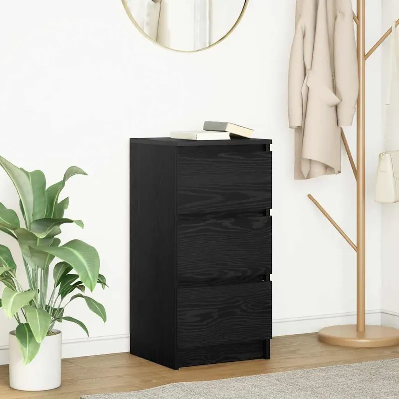 bufeta stejar negru 37,5x35x76 cm lemn prelucrat