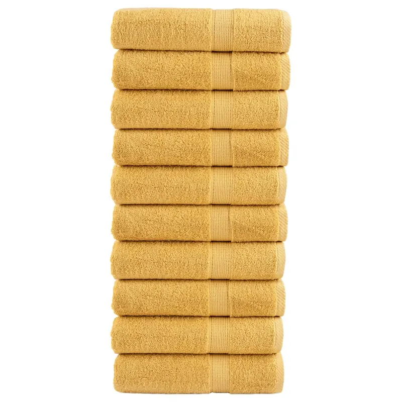 prosoape de maini premium solund 10 buc auriu 50x100cm 600gsm