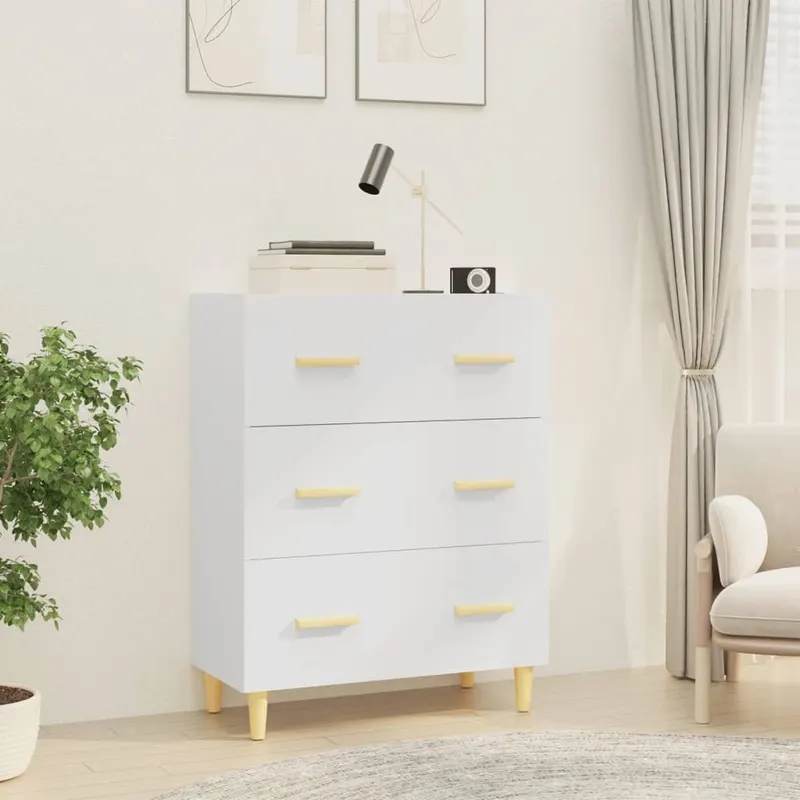 servanta, alb, 70x34x90 cm, lemn prelucrat