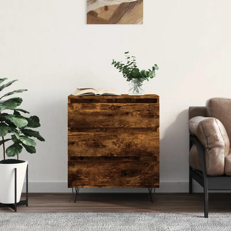 servanta, stejar fumuriu, 60x30x75 cm, lemn compozit