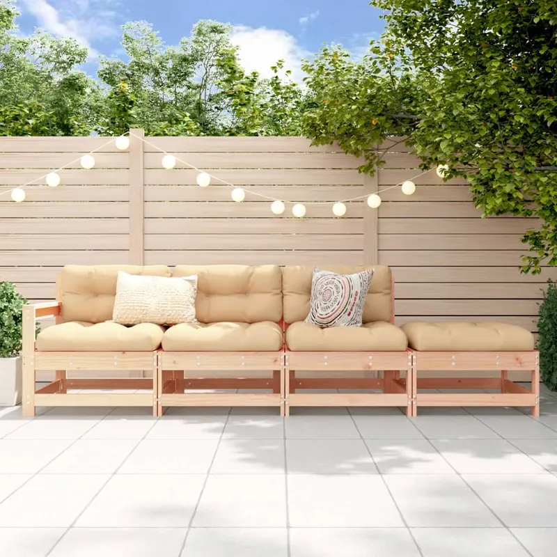 set mobilier relaxare de gradina, 4 piese, lemn masiv de pin