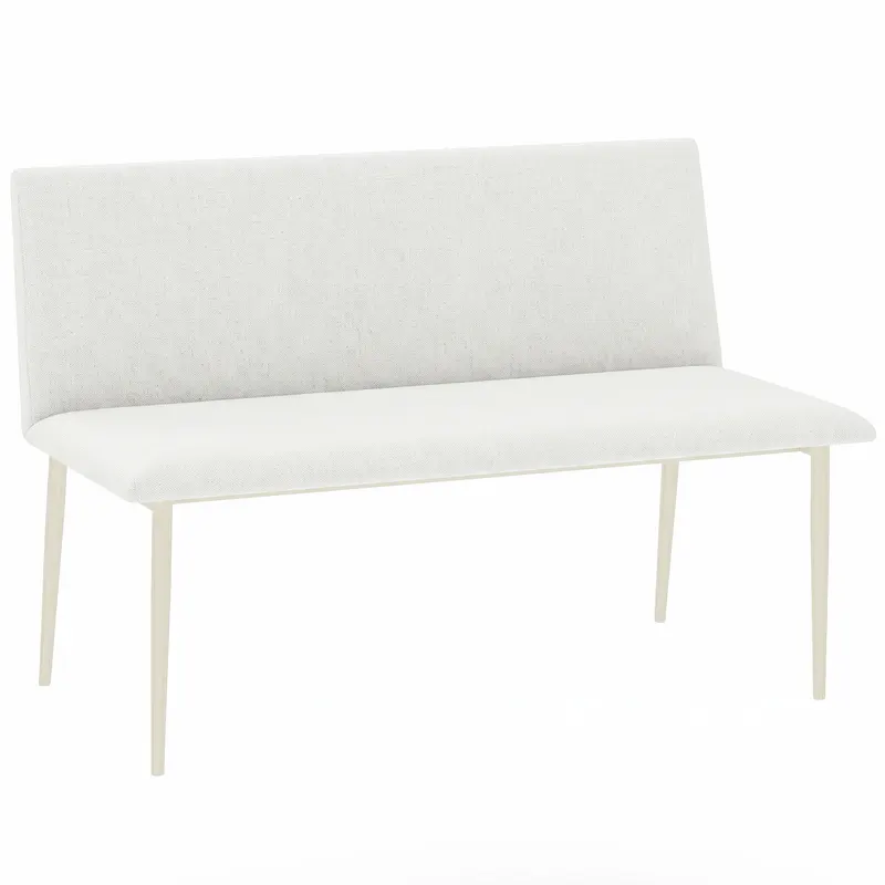 HOMCOM Scaun de sufragerie fără cotiere, material cu aspect de in, scaun de bucătărie cu spătar și picioare metalice, pentru living, Bej