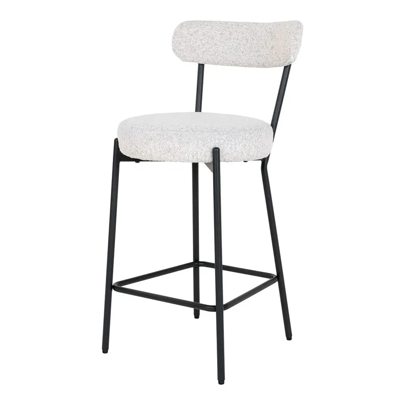 Scaun de bar FINLORA BOUCLE H65 CM - Alb