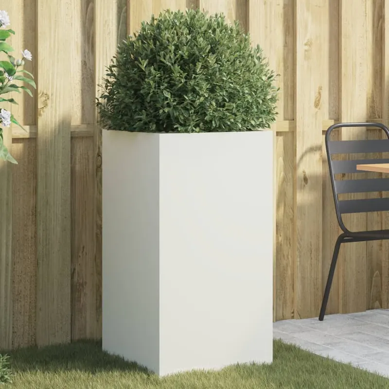 jardiniera, alb, 42x38x75 cm, otel laminat la rece