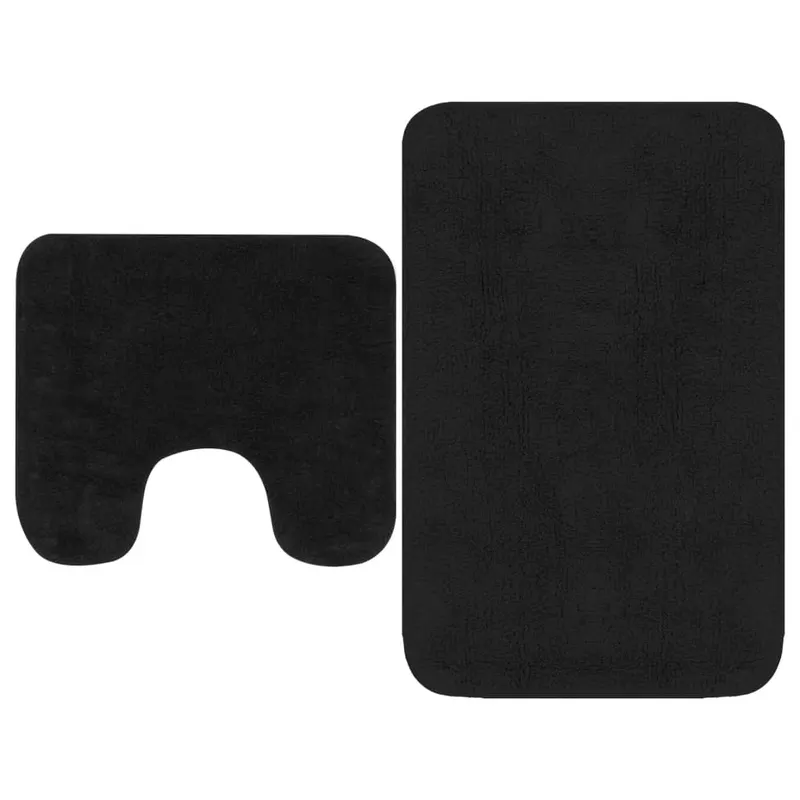 set covorase baie, 2 buc., textil, antracit