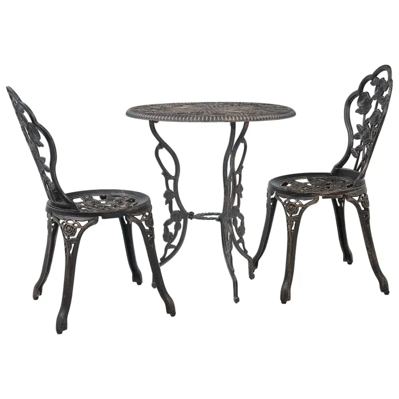 set mobilier bistro, 3 piese, aluminiu turnat
