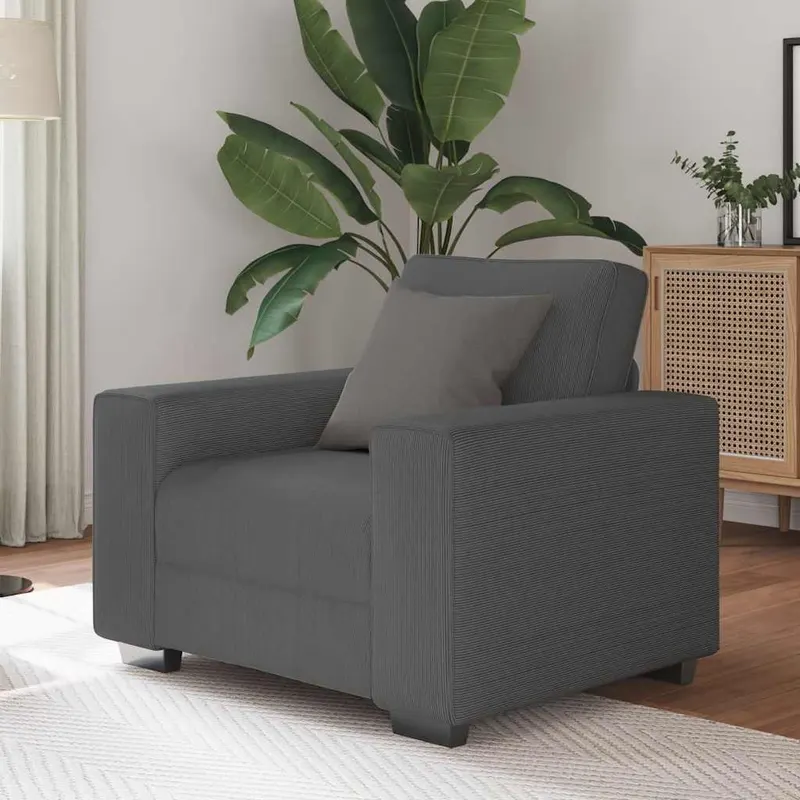 canapea scaun gri inchis 59 cm tesatura velur