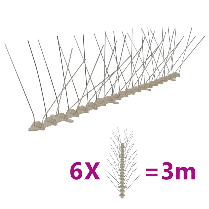 set banda cu tepi antipasari cu 4 randuri, 6 buc., plastic, 3 m