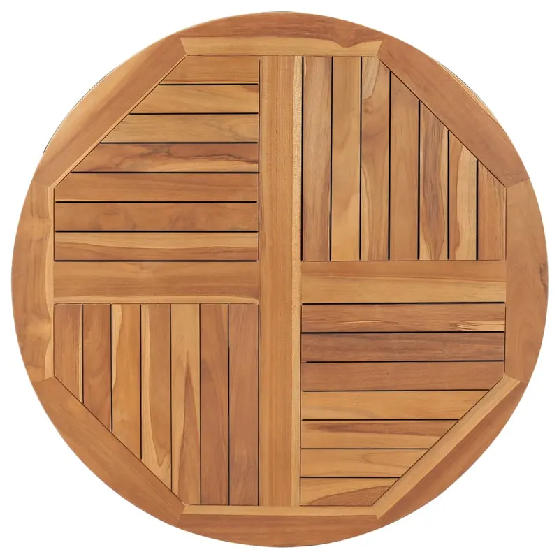 blat de masa rotund, 90 cm, lemn masiv de tec, 2,5 cm