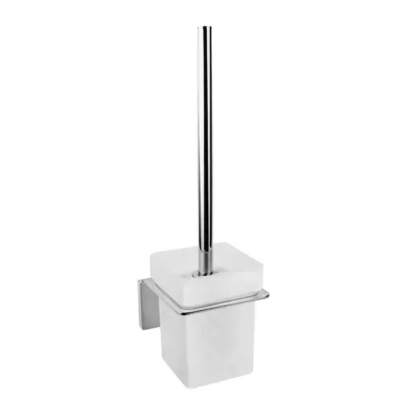 Perie WC Fdesign Piazza, pe perete, metal sticla, crom, FD6-PZA-06-11