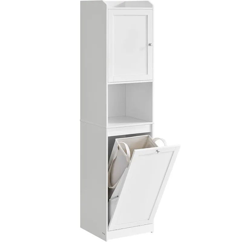 Dulap baie inalt cu cos rufe detasabil, cu usa si rafturi, 40x40x170 cm, alb