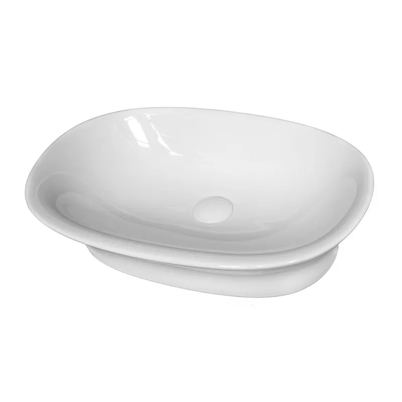 Lavoar pe blat alb lucios, oval, 59 cm, Fluminia Diana