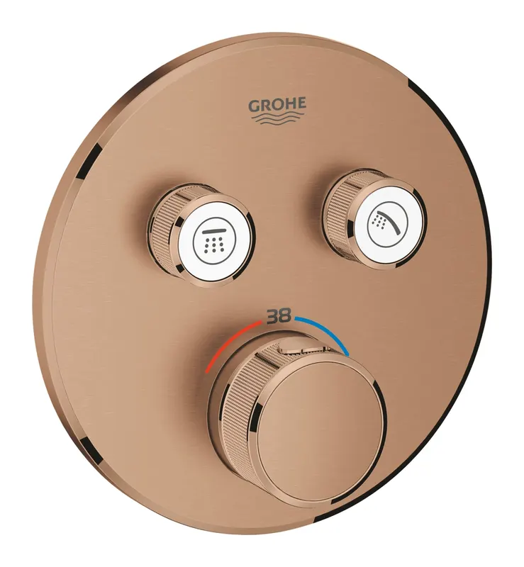 Unitate comanda Grohe 29119DL0, control Grohtherm Smartcontrol, tip comanda dubla comanda, buton push turn, cupru