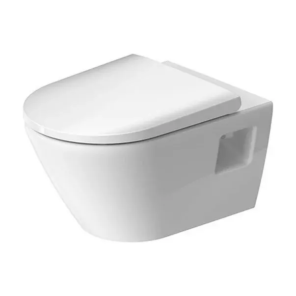 Set vas WC Duravit 45870900A1, D-Neo, montaj suspendat, zona montaj interior, tip clatire jet de apa, alb