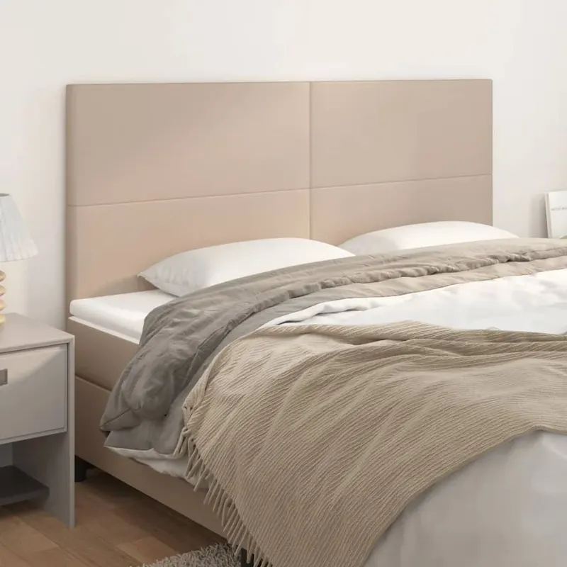tablii de pat 4 buc, cappuccino 90x5x78/88 cm piele ecologica