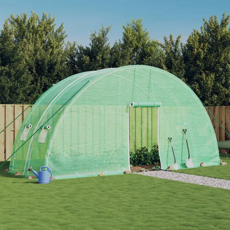 sera cu cadru din otel, verde, 12 m2, 6x2x2,85 m
