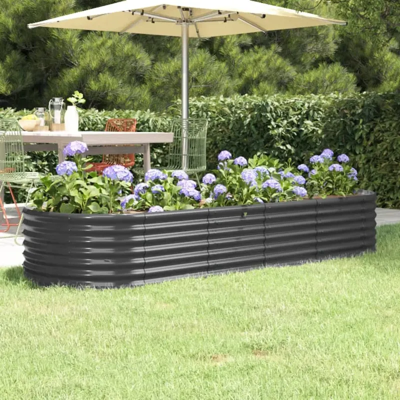 strat inaltat gradina 224x80x36 cm otel vopsit electrostatic
