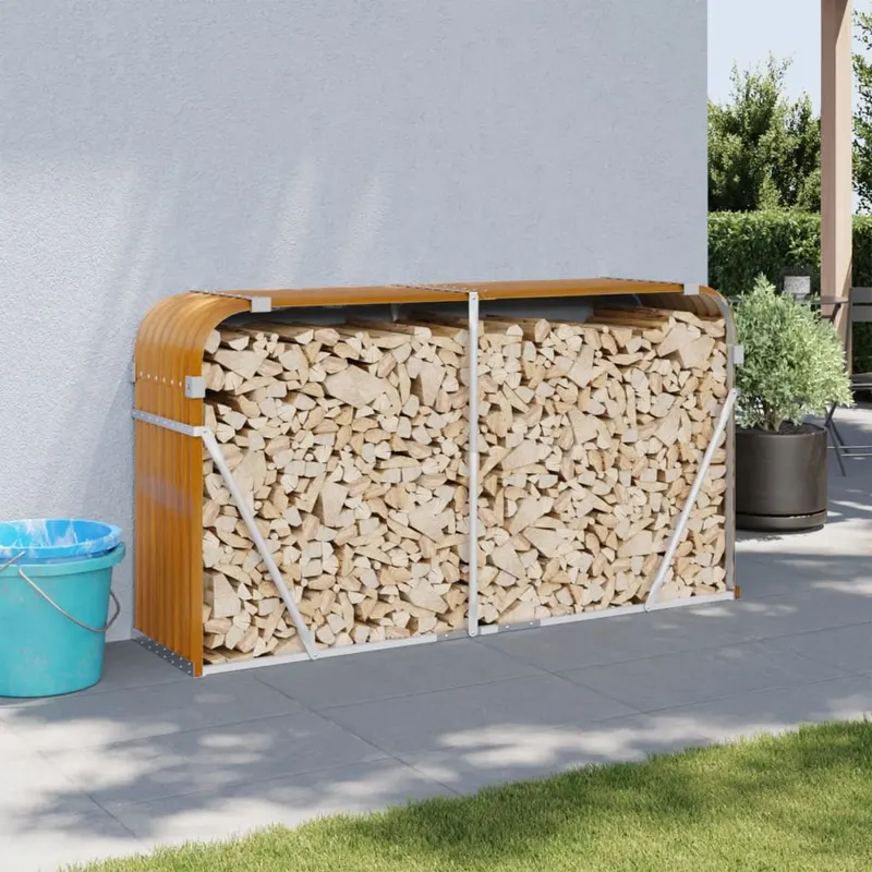 suport de busteni, maro deschis, 180x45x100 cm, otel galvanizat