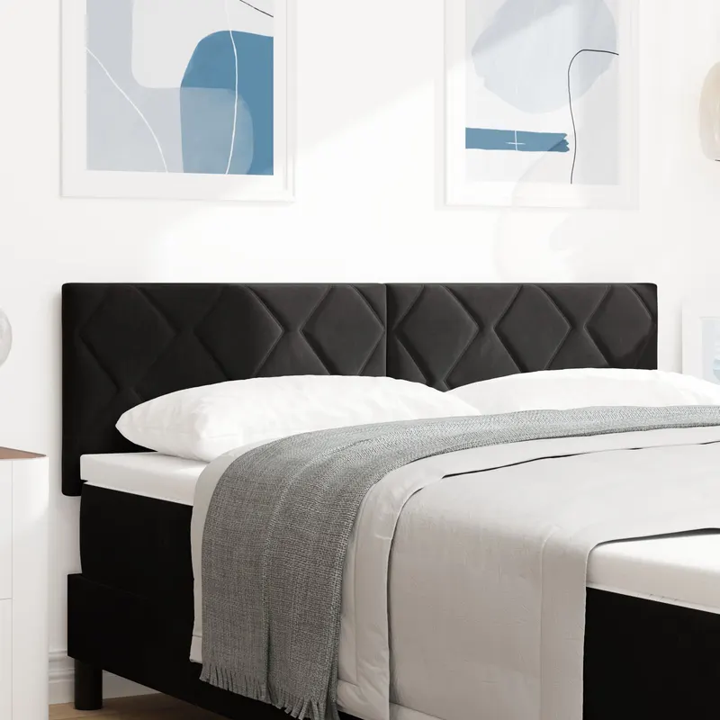 tablie design blox cu diamante neagra 140 cm catifea
