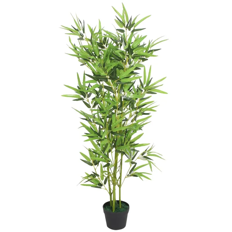 bambus artificial cu ghiveci 120 cm, verde