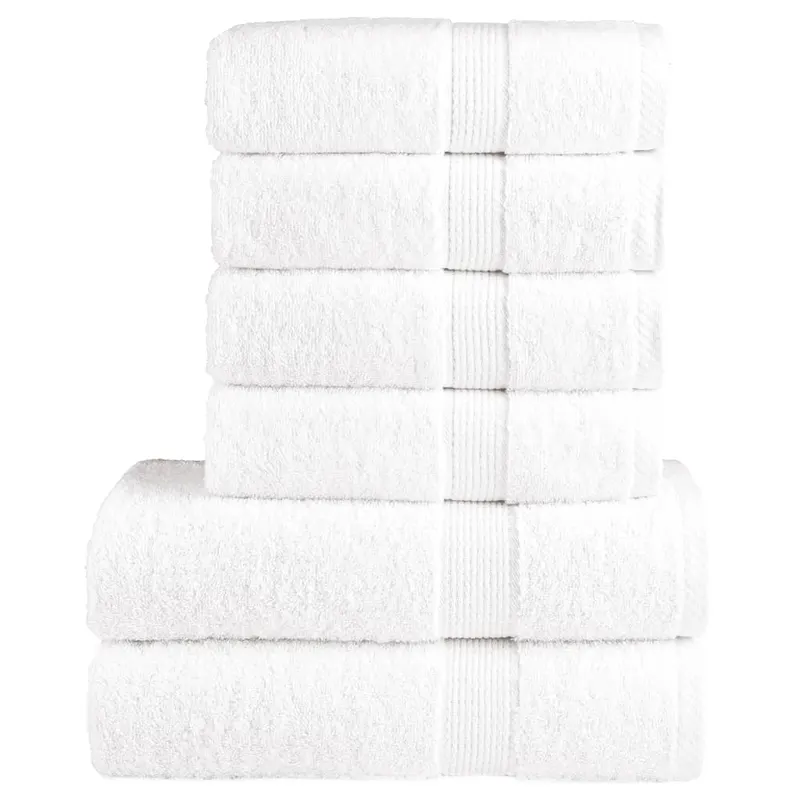 set de prosoape premium solund, 6 piese, alb, 600 g/m2