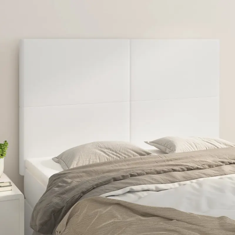 tablii de pat, 4 buc, alb, 72x5x78/88 cm, piele ecologica