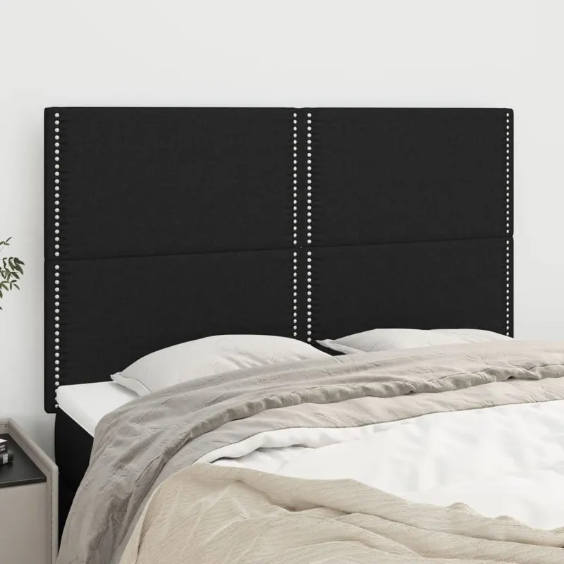 tablii de pat, 4 buc, negru, 72x5x78/88 cm, textil