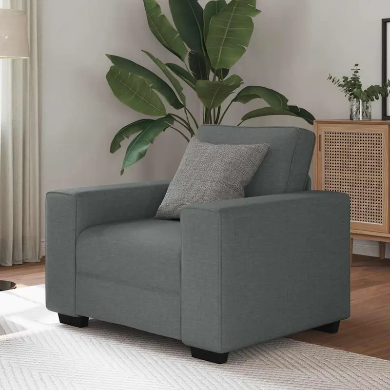 canapea scaun gri inchis 60 cm tesatura