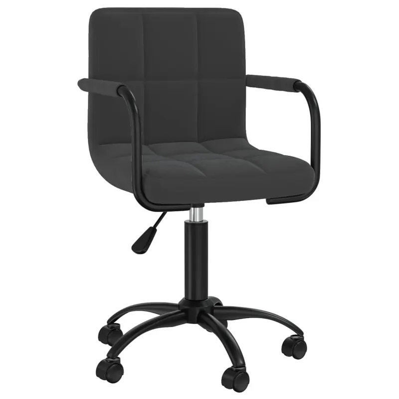 scaun de bucatarie pivotant, negru, catifea